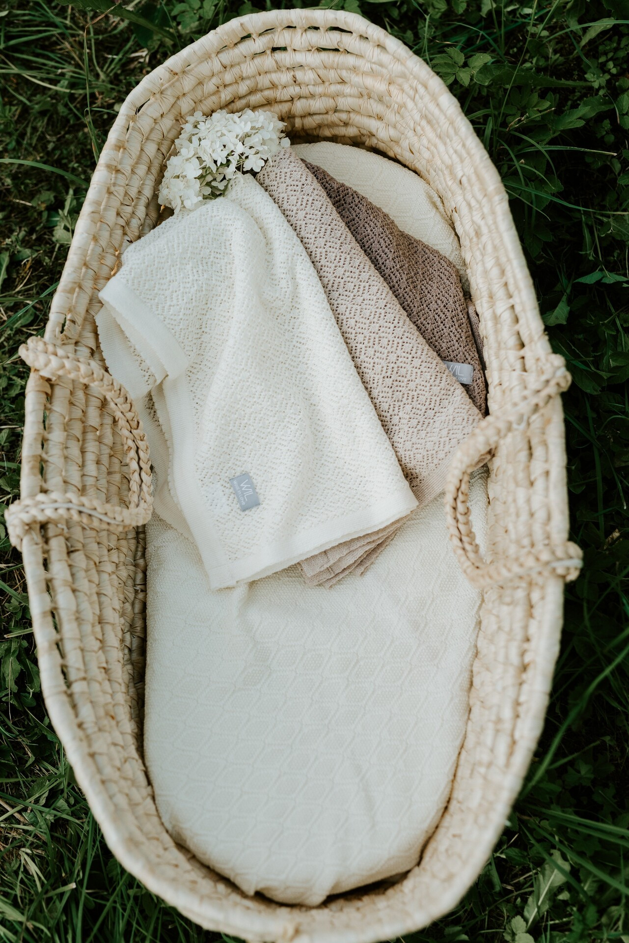 Merino Wool Baby Blanket DELIGHT - Coffee Beige 