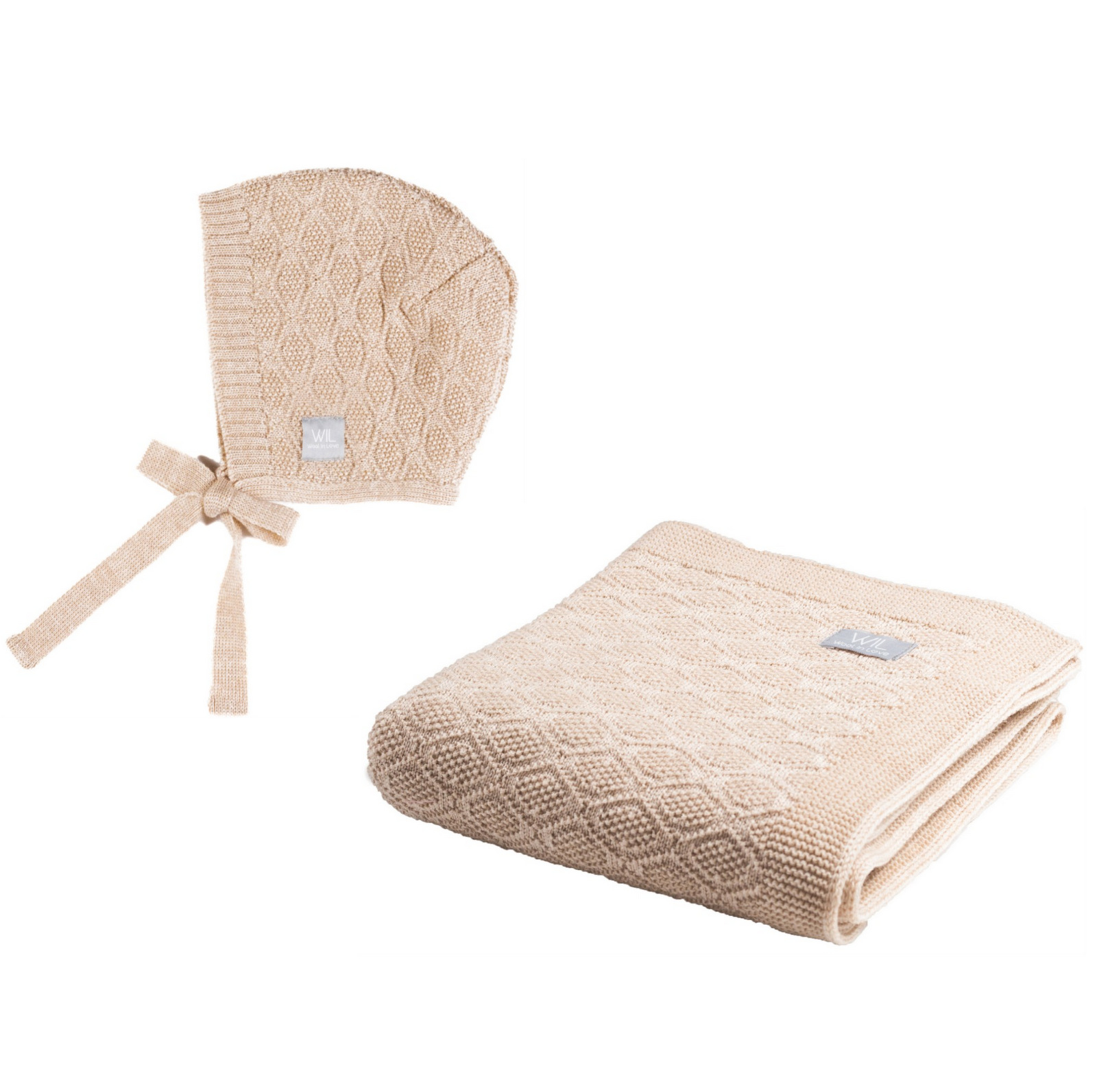 KINKEKOMPLEKT HAPPINESS BEEBILE (beebitekk & bonnemüts)
